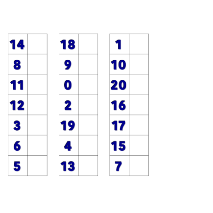 File Folder Activity Matching Numerals 0-20 (Blue)